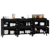 vidaXL Buffets 3 pcs noir 60x35x70 cm bois d'ing&eacute;nierie