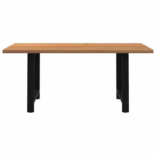 vidaXL Table à manger marron clair bois de chêne massif rectangulaire