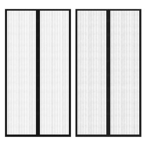 vidaXL Rideau de porte contre insectes 210x100cm 2 pcs magn&eacute;tique noir