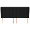 vidaXL T&ecirc;te de lit avec oreilles Noir 163x23x118/128 cm Tissu