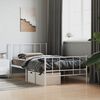 vidaXL Cadre de lit métal sans matelas avec pied de lit blanc 75x190cm