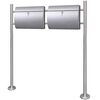 vidaXL Double bo&icirc;te &agrave; lettre sur support en acier inoxydable