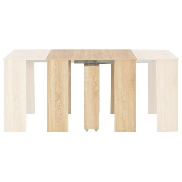 vidaXL Table &agrave; manger extensible Ch&ecirc;ne Sonoma 175x90x75 cm