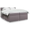 vidaXL Sommier &agrave; lattes de lit avec matelas Gris 200x200 cm Similicuir