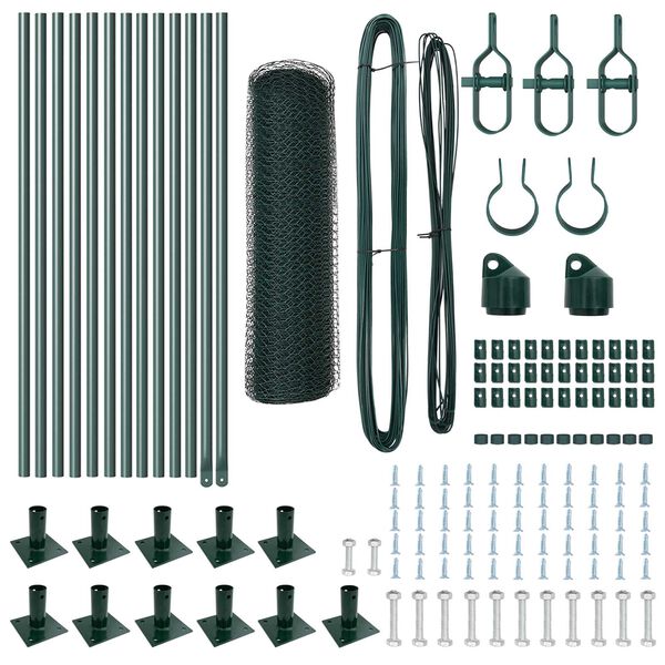 vidaXL Poteau de cl&ocirc;ture. Vert 25 x 0,4 m (maille de 25 mm)