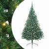 vidaXL Sapin de No&euml;l artificiel pr&eacute;-&eacute;clair&eacute; Vert 240 cm PVC