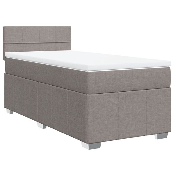 vidaXL Sommier &agrave; lattes de lit avec matelas Taupe 80x200 cm Tissu