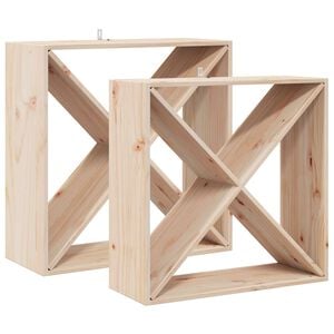 vidaXL &Eacute;tag&egrave;re &agrave; vin 2 pcs Naturel 62 x 25 x 62 cm Pin massif