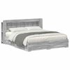 vidaXL Cadre de lit avec rangement Sonoma gris 200 x 200 cm