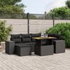 vidaXL Salon de jardin avec coussins 8 pcs noir r&eacute;sine tress&eacute;e acacia