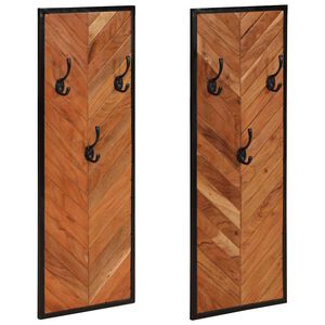 vidaXL Porte-manteaux 2 pcs 35x1x90 cm bois massif acacia