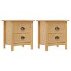 vidaXL Tables de chevet Hill 2 pcs 46x35x49,5 cm Bois de pin solide