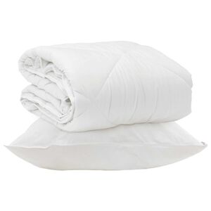 vidaXL Duvet toutes saisons avec oreiller 2 pcs Blanc Microfibre