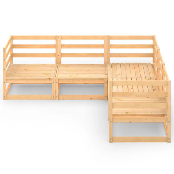 vidaXL Salon de jardin 5 pcs bois de pin massif