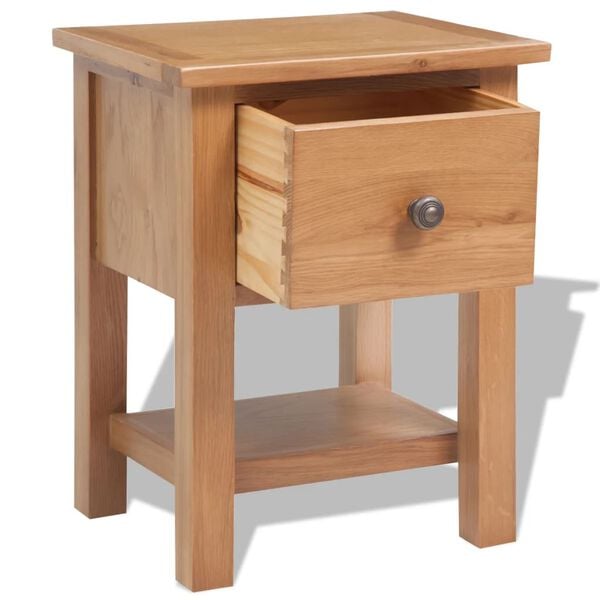 vidaXL Table de chevet 36x30x47 cm Bois de ch&ecirc;ne massif