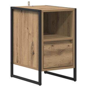 vidaXL Table de chevet avec tiroir Ch&ecirc;ne artisan 39,5 x 30 x 50 cm