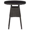 vidaXL Chaises de jardin avec table &agrave; th&eacute; lot de 2 R&eacute;sine tress&eacute;e Noir