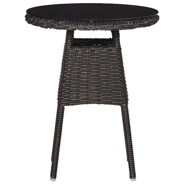 vidaXL Chaises de jardin avec table &agrave; th&eacute; lot de 2 R&eacute;sine tress&eacute;e Noir