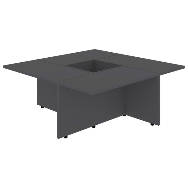 vidaXL Table basse Gris 79,5x79,5x30 cm bois d'ingénierie