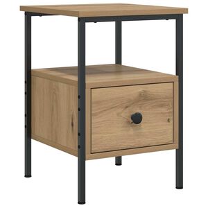 vidaXL Table de chevet ch&ecirc;ne artisanal 34x36x50 cm bois d'ing&eacute;nierie