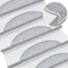 vidaXL Tapis d'escalier 10 pi&egrave;ces 56 x 17 x 3 cm Gris clair Demi-rond