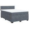 vidaXL Sommier &agrave; lattes de lit et matelas Gris fonc&eacute; 140x190cm Velours