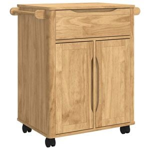 vidaXL Chariot de cuisine FLORO Cire marron 72,5 x 45 x 80 cm