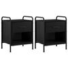 vidaXL Table de chevet 2 pc Ch&ecirc;ne noir 40 x 30 x 50 cm