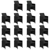 vidaXL Ensemble &agrave; manger de jardin coussins 15 pcs R&eacute;sine tress&eacute;e Noir