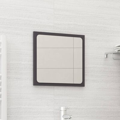 vidaXL Miroir de salle de bain Gris brillant 40x1,5x37 cm Aggloméré