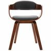 vidaXL Chaise de salle &agrave; manger Gris fonc&eacute; Bois courb&eacute; et tissu