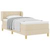 vidaXL Lit &agrave; ressorts avec t&ecirc;te de lit Cr&egrave;me 90 x 190 cm tissu
