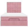 vidaXL Cadre de lit ottoman avec matelas rose 120x190 cm velours