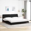 vidaXL Cadre de lit sans matelas noir 200x200 cm tissu