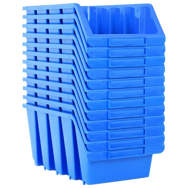 vidaXL Bacs de rangement empilables 14 pcs bleu plastique