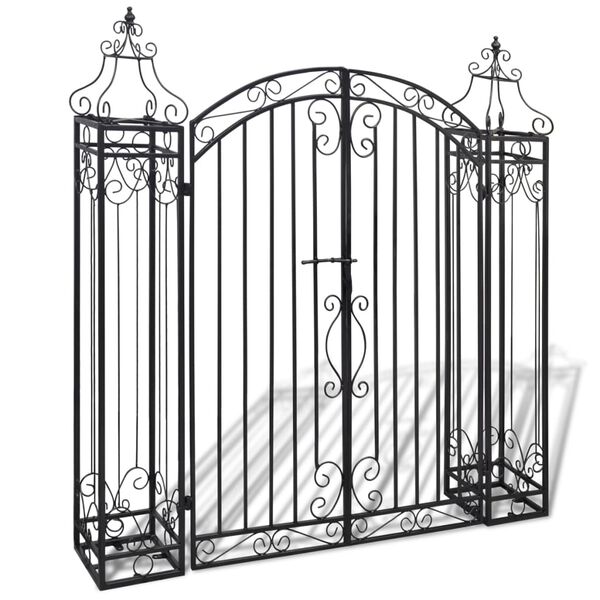 vidaXL Portillon ornemental de jardin Fer forgé 122 x 20,5 x 134 cm