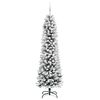 vidaXL Sapin de No&euml;l artificiel Blanc 210 cm PVC, m&eacute;tal et plastique