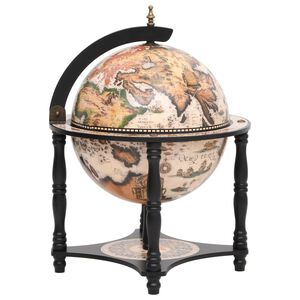 vidaXL Support &agrave; vin bar forme globe Noir Bois d'eucalyptus massif