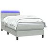 vidaXL Sommier &agrave; lattes de lit et matelas et LED gris clair 80x210 cm velours