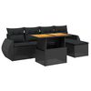 vidaXL Salon de jardin 6 pcs avec coussins noir r&eacute;sine tress&eacute;e