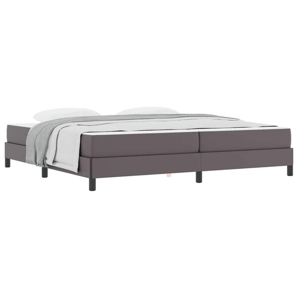 vidaXL Cadre de lit avec matelas Gris 200 x 200 cm tissu