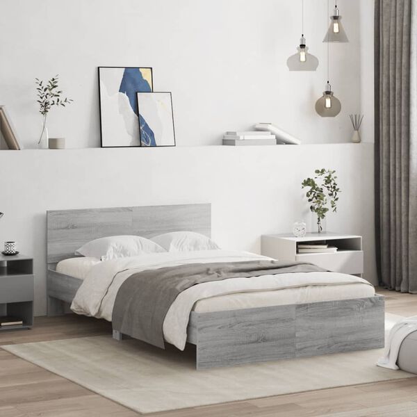 vidaXL Cadre de lit sans matelas sonoma gris 120x200 cm