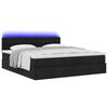 vidaXL Lit ottoman avec matelas et LED Noir 180x200cm tissu
