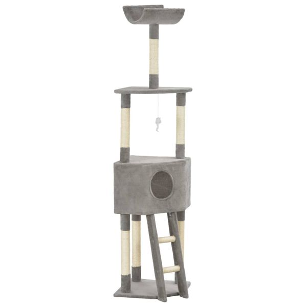 vidaXL Arbre &agrave; chat avec griffoir en sisal Gris 180 cm