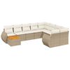 vidaXL Salon de jardin avec coussins 10 pcs beige r&eacute;sine tress&eacute;e