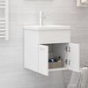vidaXL Armoire d'évier avec lavabo intégré Blanc Bois d'ingénierie