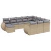 vidaXL Salon de jardin 11 pcs avec coussins beige r&eacute;sine tress&eacute;e