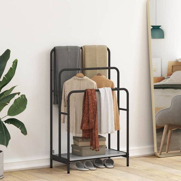 vidaXL Porte-vêtements avec étagère Sonoma gris 60 x 30 x 100,5 cm
