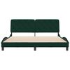 vidaXL Cadre de lit sans matelas vert fonc&eacute; 180x200 cm velours