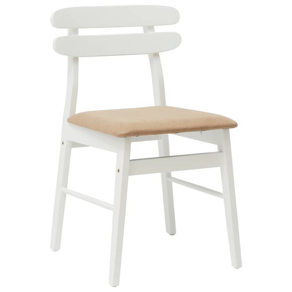 vidaXL Chaise de salle à manger 2 pcs Blanc et marron